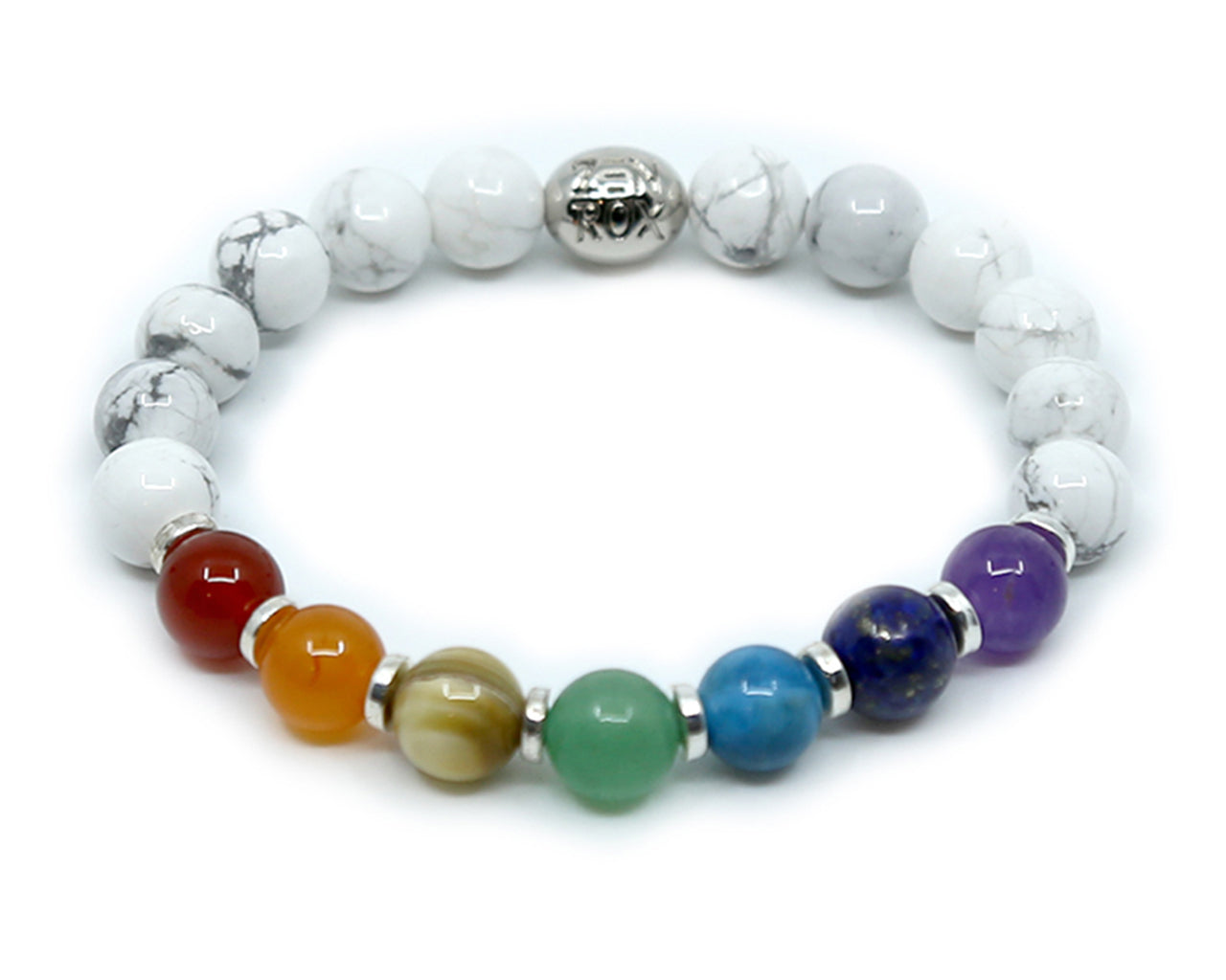 Bracelet 7 chakras deals howlite